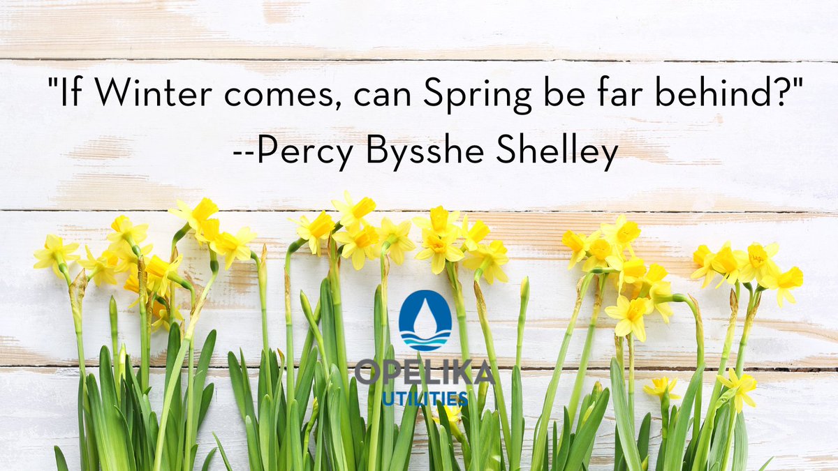 OpelikaWater's tweet photo. Here’s a positive thought to start the week. A little message of hope- for the weather, for life. Have a good week, from all of us at Opelika Utilities. #SpringWillCome https://t.co/U4Ci3yTLLo