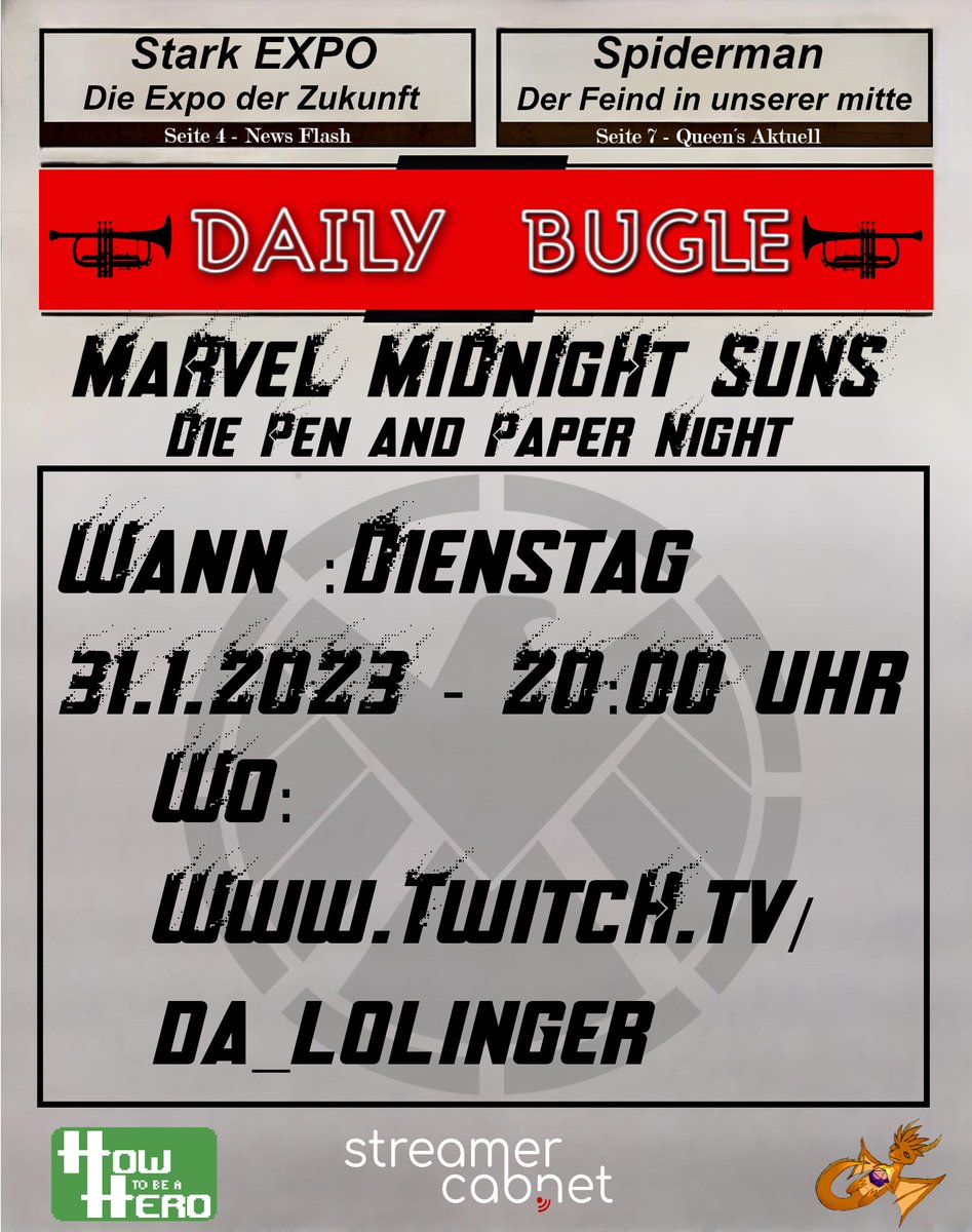 Da_Lolinger's tweet photo. Wir vom Projekt Caera zusammen mit dem @StreamerCabinet und @HtbaH_Official Lassen heute die Fetzen fliegen.
#TwitchDE #marvel #penandpaper #pnp #GermanMediaRT https://t.co/0y4T9W0ViR