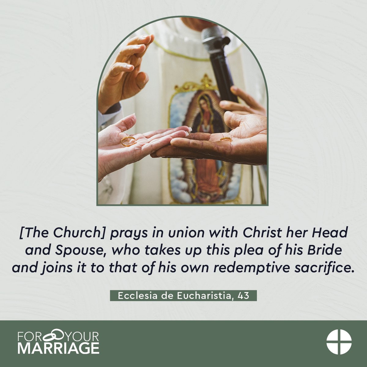 As we near the end of #NationalMarriageWeek, talk with your spouse about ways you can continue to imitate Christ's love for His bride, the Church. 

🙏 Pray for married couples!