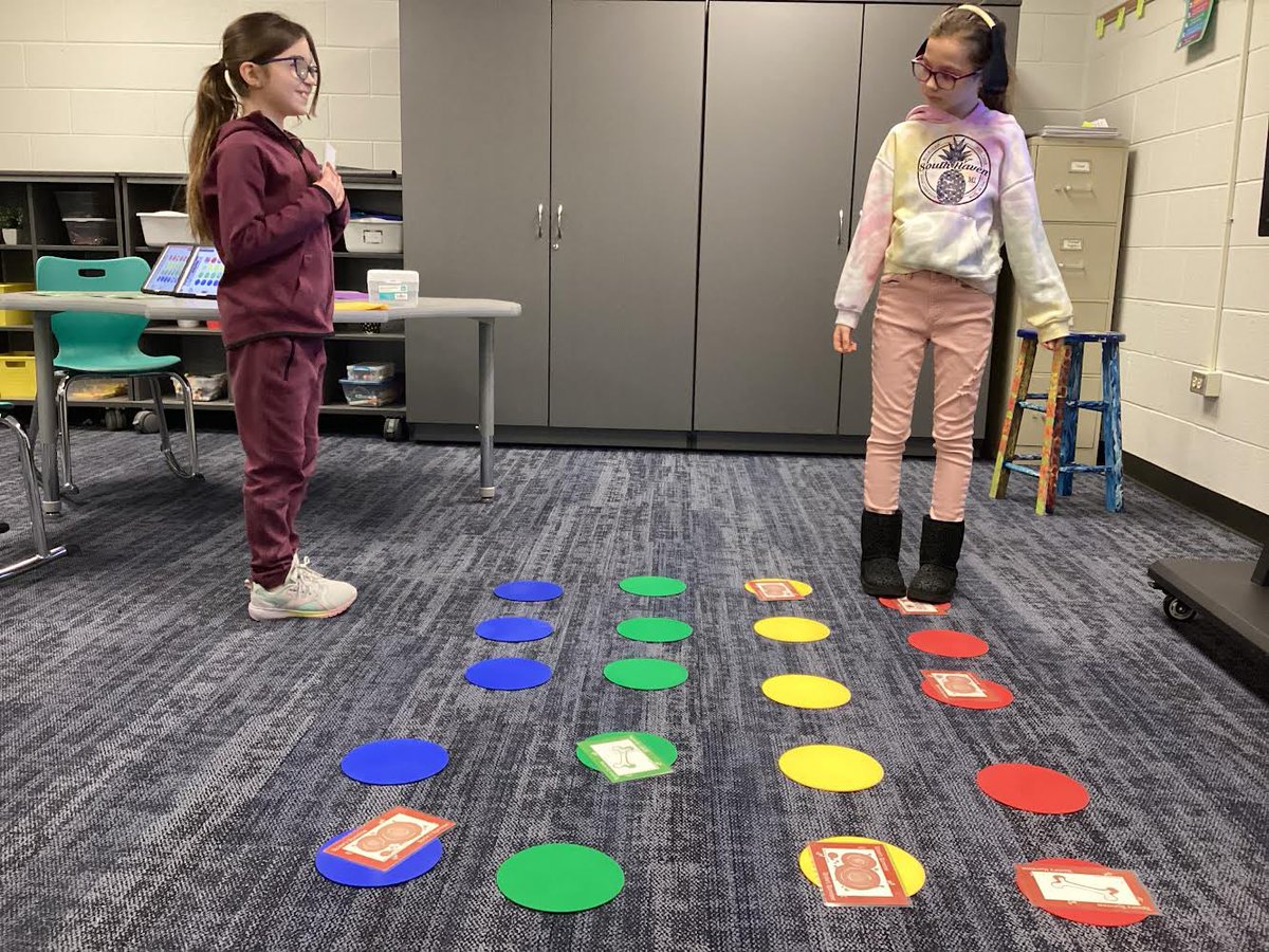 Our third grade students are coding on a life size board game! We love seeing learning come to life! #KirbyONE40 #McAuliffeProud