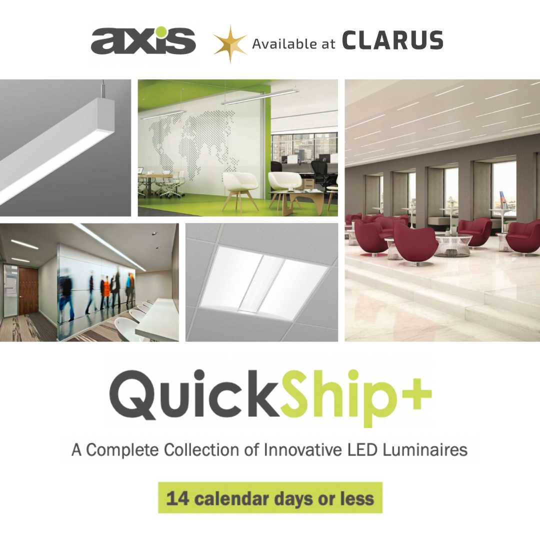 Axis Lighting can deliver your order in 14 days or less with their QuickShip+ program. axislighting.com/products/quick…

✴️ High quality aluminum linear products
✴️ More features and specification options
✴️ Built to order LED luminaires

What do you think about this Quickship+ option?