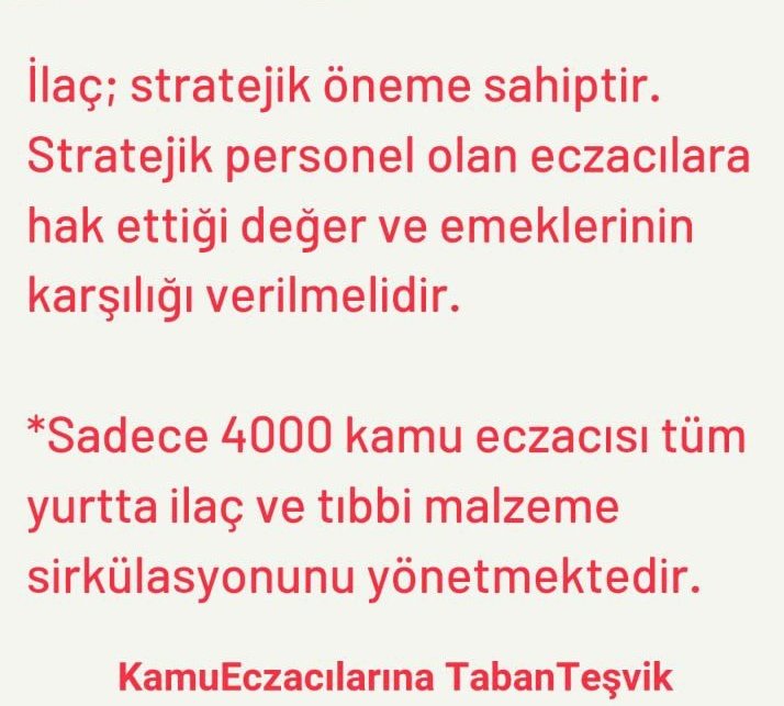 Eczacıyı yok sayan bir teşvik-taban yok hükmündedir.
ADALET Sağlanmalıdır...
KamuEczacılarına TabanTeşvik