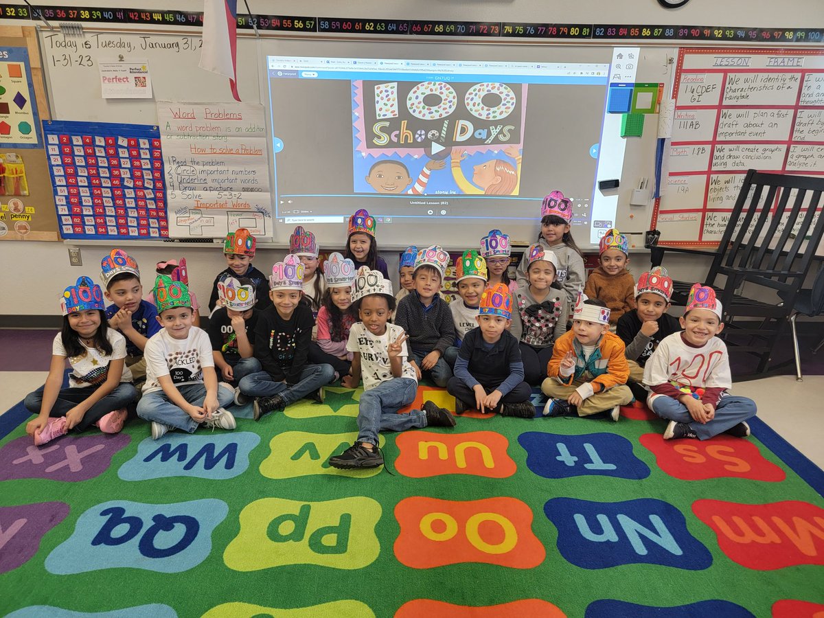 KSolis_BNES's tweet photo. Our Jackrabbits Celebrating our 100 Days of School!! We are 100 days SMARTER!! 🥳🎉 https://t.co/S7twkfkXm4