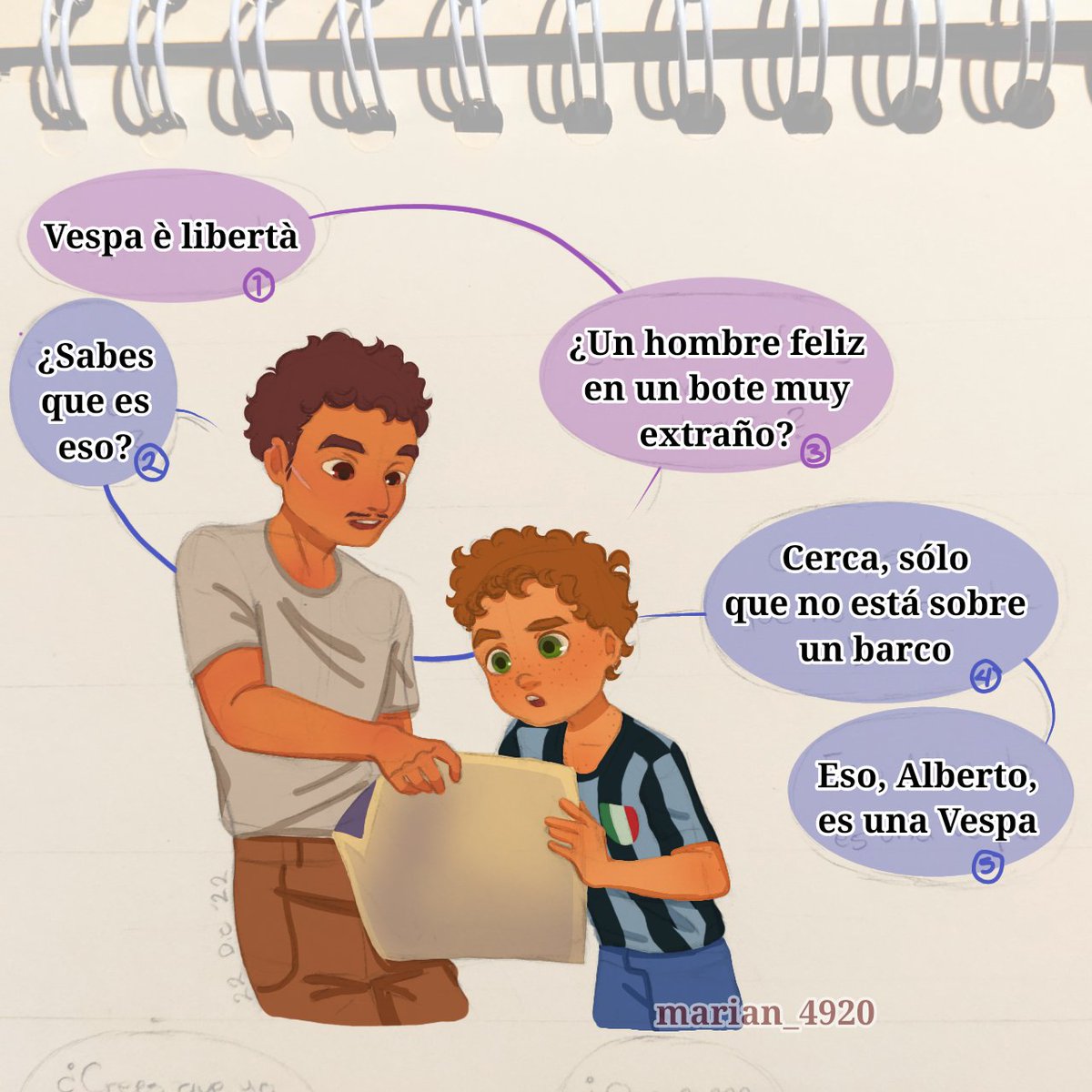 marian_4920's tweet photo. Otra escena de mi fanfic, con Bruno siendo un buen padre —gracias al cielo— después de mucho tiempo.

#luca #lucafanart #lucaau #lucaoc #albertoscorfano https://t.co/GDc1uyNFiT