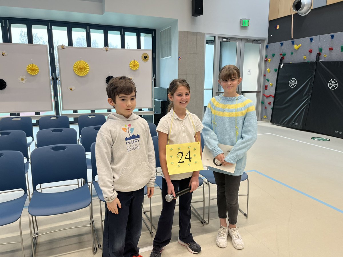 MauryElementary's tweet photo. Congrats to our top 3 winners in our Maury Spelling Bee! We are so proud of you all! https://t.co/GyZ5Hz5xbU