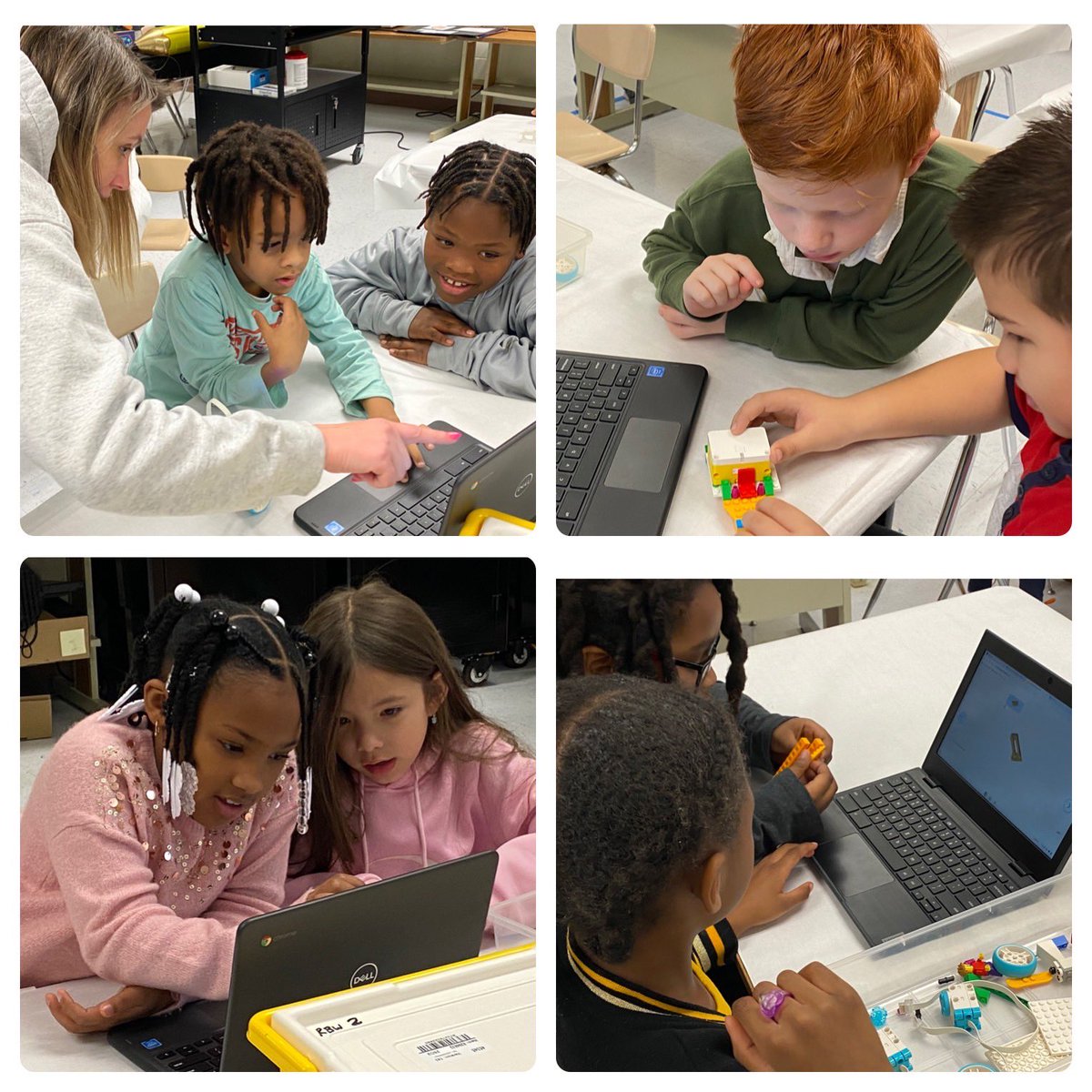 Ms Meehan’s 2nd grade class coded with the Spike Legos to build a vehicle to navigate an Arctic  habitat.