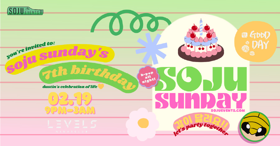 SojuEventsVan's tweet photo. 🎉 The biggest Soju Sunday of 2023 has been announced on Sunday. You can get your tickets here: https://t.co/hudvXsOMd2

#SojuSunday #Vancouver #VancouverEvents https://t.co/D4UHpydS3a