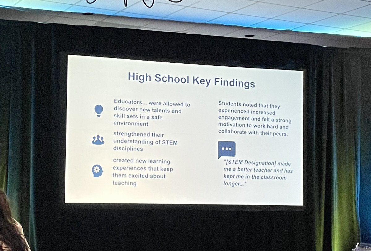 D-B Excel &amp; Peabody HS schools - TN STEM Designated schools share the impact of going through the process: 
- tool for T retention 
- students = active participants 
- workforce ready
- STEM is for all
- events to inform community 
STEM is a mindset. #STEMpossible