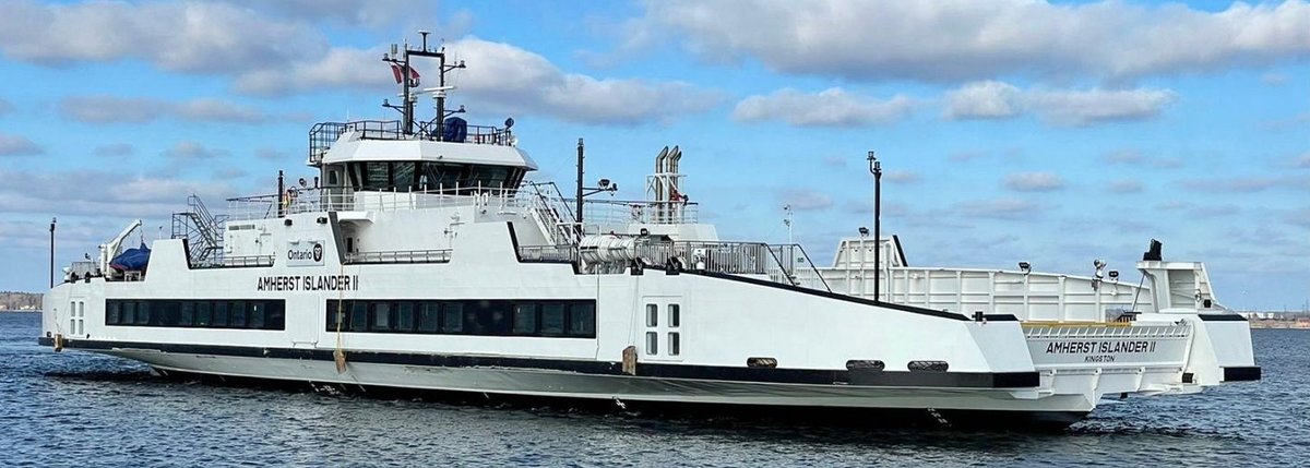 LOYTWP's tweet image. ...residents can expect to see the new vessel in the water around Amherst Island or at the ferry docks over the next several weeks while staff are completing necessary training in accordance with Transport Canada regulations. Read more:  loyalist.ca/en/news/amhers… /2