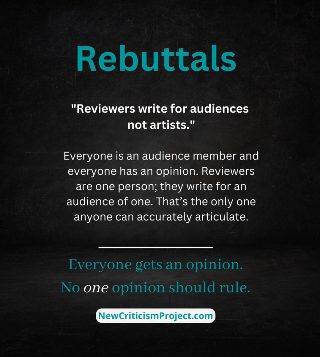 NewCriticismPro's tweet image. “Reviewers are one person…” 
(No ONE opinion should rule.)

These are some of our rebuttals to responses we expect to come up to our work at #NewCriticismProject. 

Change is possible.