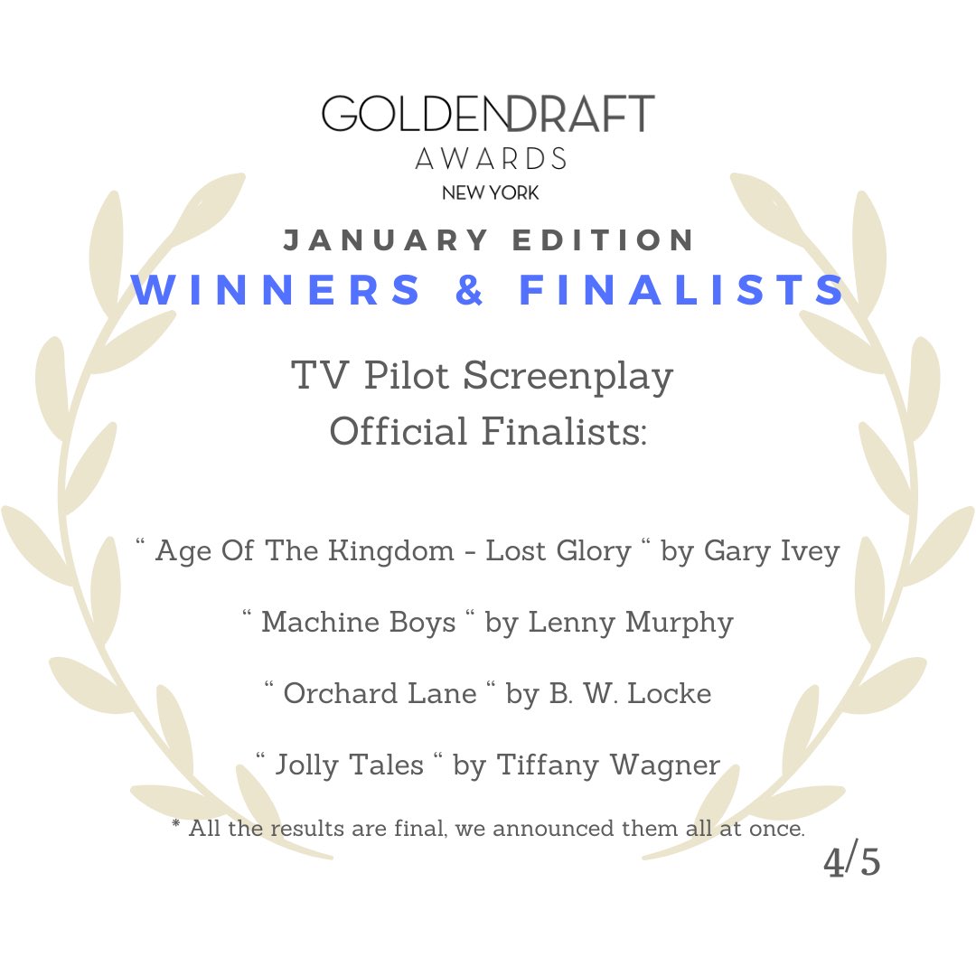 Congratulations to the winners &amp; the finalists!

The new season, February Edition will be open by Feb 1st!

✨You’ll receive 1-3 pages of FREE FEEDBACK✨ 

Submit via Filmfreeway.com/GDA

#writerscommunity #5amwritersclub #writingtips #prewga #wga #writerscommunity