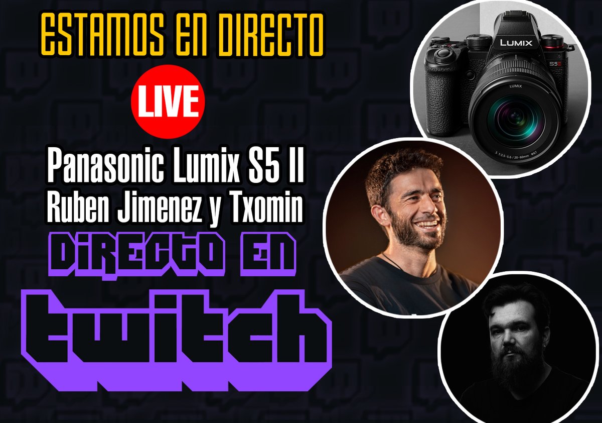 FOTOGRAFIARTE2's tweet photo. 🎬Estamos en Directo‼️ 🤩 Entrevistamos a Rubén Jiménez @rbgescuela y Txomin, hablando de la @panasonicESP S5 II👇📸 https://t.co/uprz23CKwI https://t.co/wkGP51wYko
