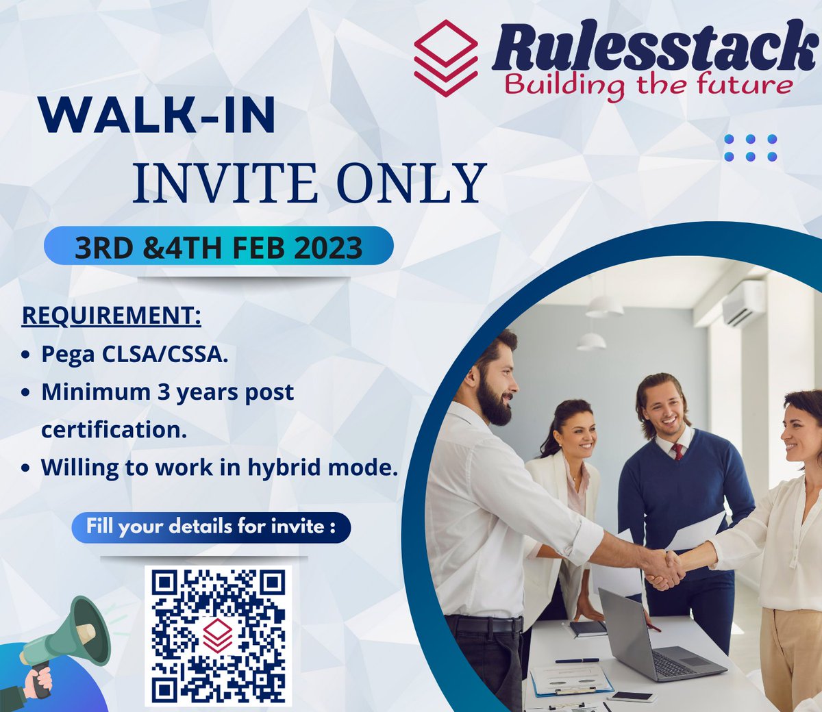rulesstack's tweet photo. Hiring Alert!! 📣

Walk-in Drive!!

#Rulesstack hiring #immediatejoiners Interested Candidates please fill the form and get registered now.

Required: CSA, CSSA/CLSA

Experience:  Minimum 3+

Location: Hyderabad

Date: 3rd &amp; 4th February 2023

Time: 10 am to 3pm
#hiring #pega https://t.co/xqfQH5CwcG
