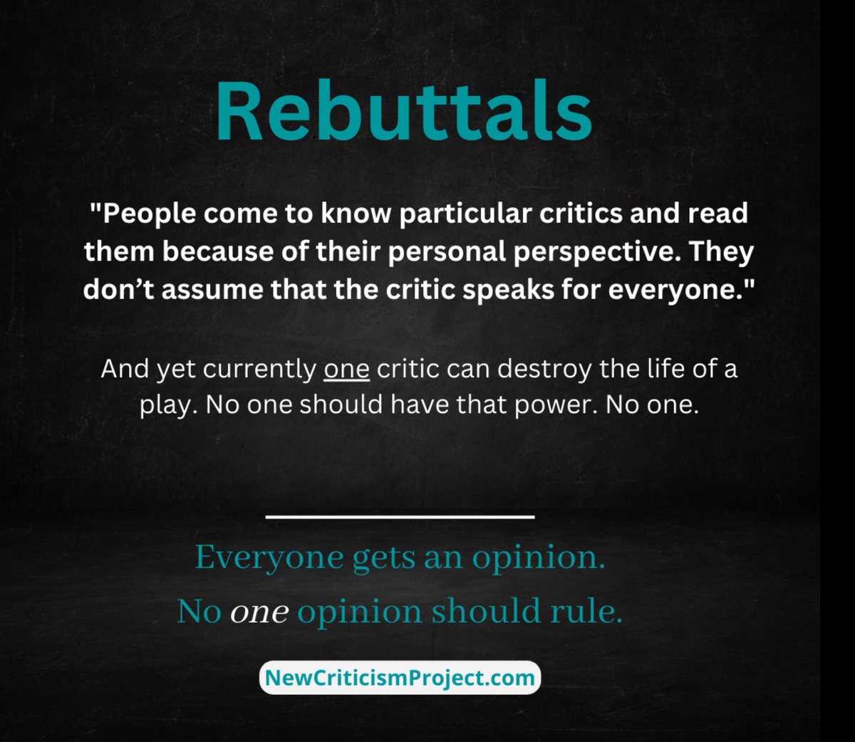 NewCriticismPro's tweet image. “No one should have that power. No one.”

These are some of our rebuttals to responses we expect to come up to our work at #NewCriticismProject. 

Change is possible.
