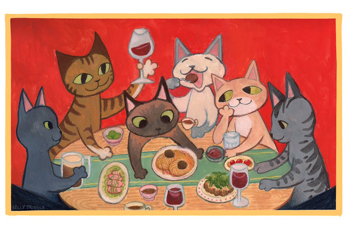 girls night! 🐱🍷🍲