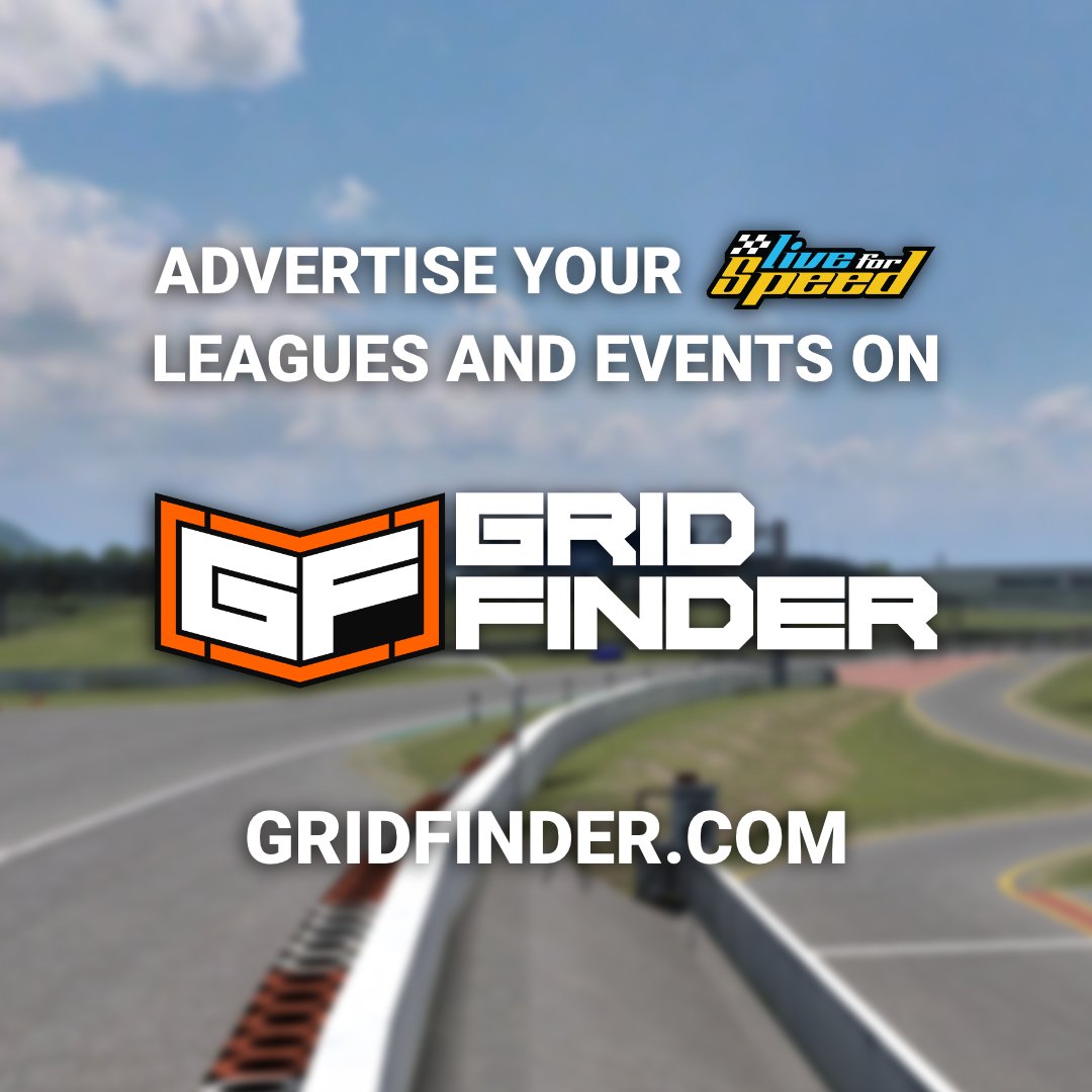 simbroadcasts's tweet photo. You can now advertise your @LFSracing leagues and events on @GridFinder!
GridFinder is a growing platform, advertising leagues on many sim racing titles. Add your league today:
https://t.co/Avzg1P4rFF
#lfs #gridfinder #simracing https://t.co/QIGiomPhxR