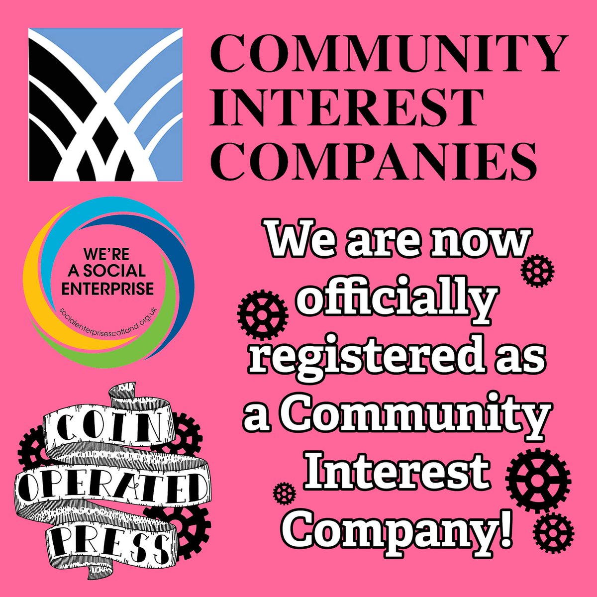 CoinOpPress's tweet photo. ✨️We're real!✨️ Coin-Operated Press is officially registered as a CIC!! 💖 https://t.co/M3WfS6gh5l