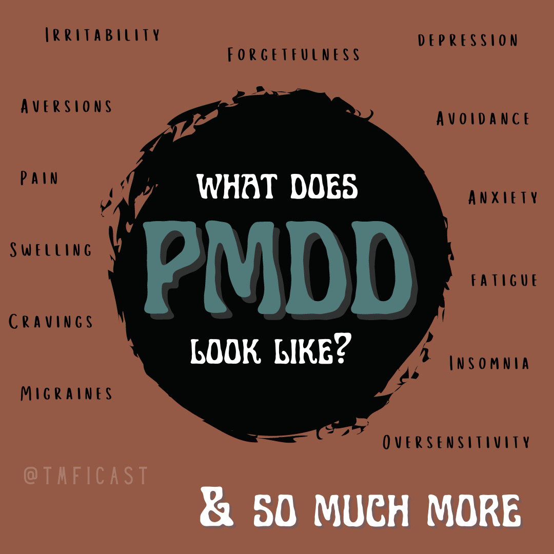 tmficast's tweet photo. Did you know that there are over 100 PMS related symptoms? 🤯

If you experience most to all of these before your period, it may be more than "just pms," it may be #PMDD https://t.co/ZRp2RwaqxK