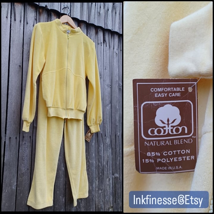 Find this #80s #sweatsuit in my #Etsy @ inkfinesse.etsy.com along w/other #vintage fashion, #nostalgia & unique #art 💗☮🤘🏼 #style #fashion #edm #vintagefashion #gym #gymgear #hiphop #streetstyle #80sfashion #80sclothing #80sstyle #yellow #newoldstock