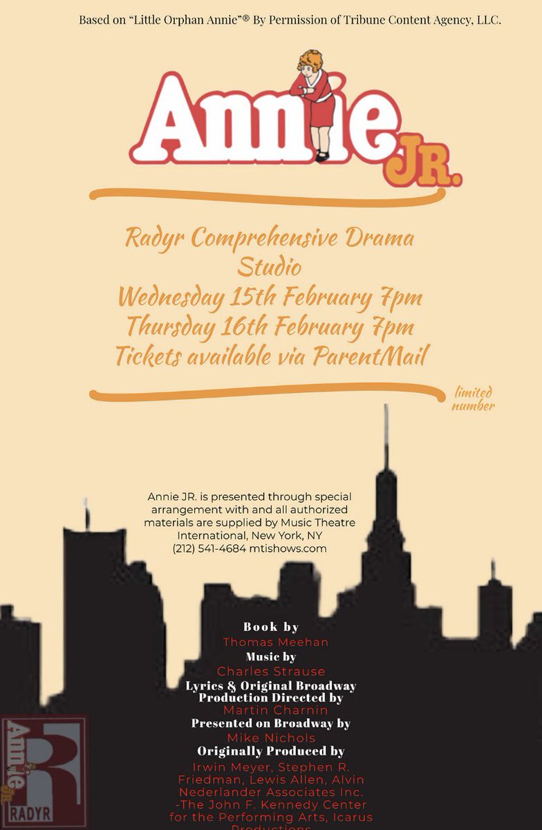 Our fantastic Annie posters were designed by cast members Sariya and Gwenllian! Keep your eyes peeled for them around the school site👏🏻