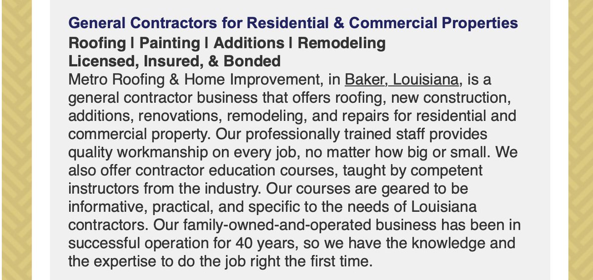 BakerCommerce's tweet image. Metro Roofing! Business of The Week!!