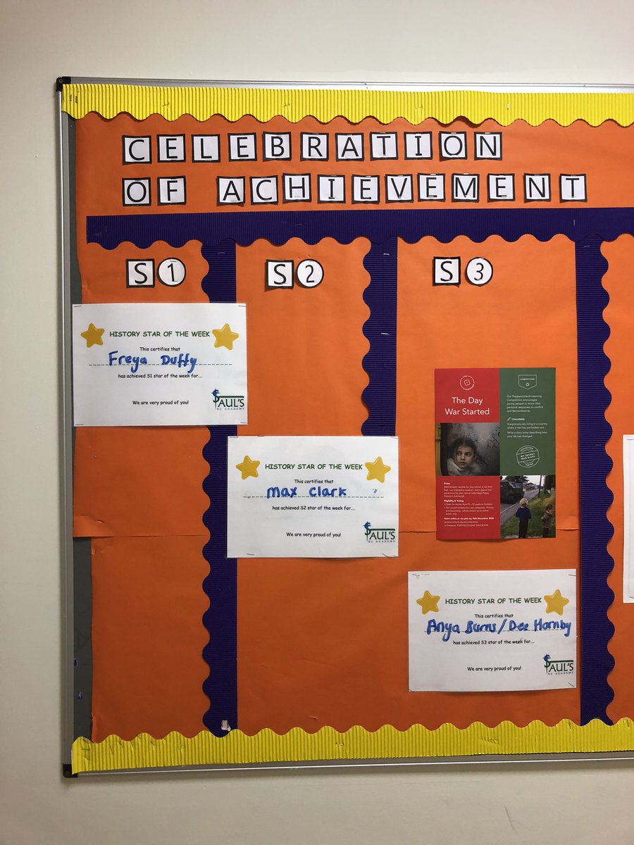 Well done to last week’s History Stars of the Week 🌟
