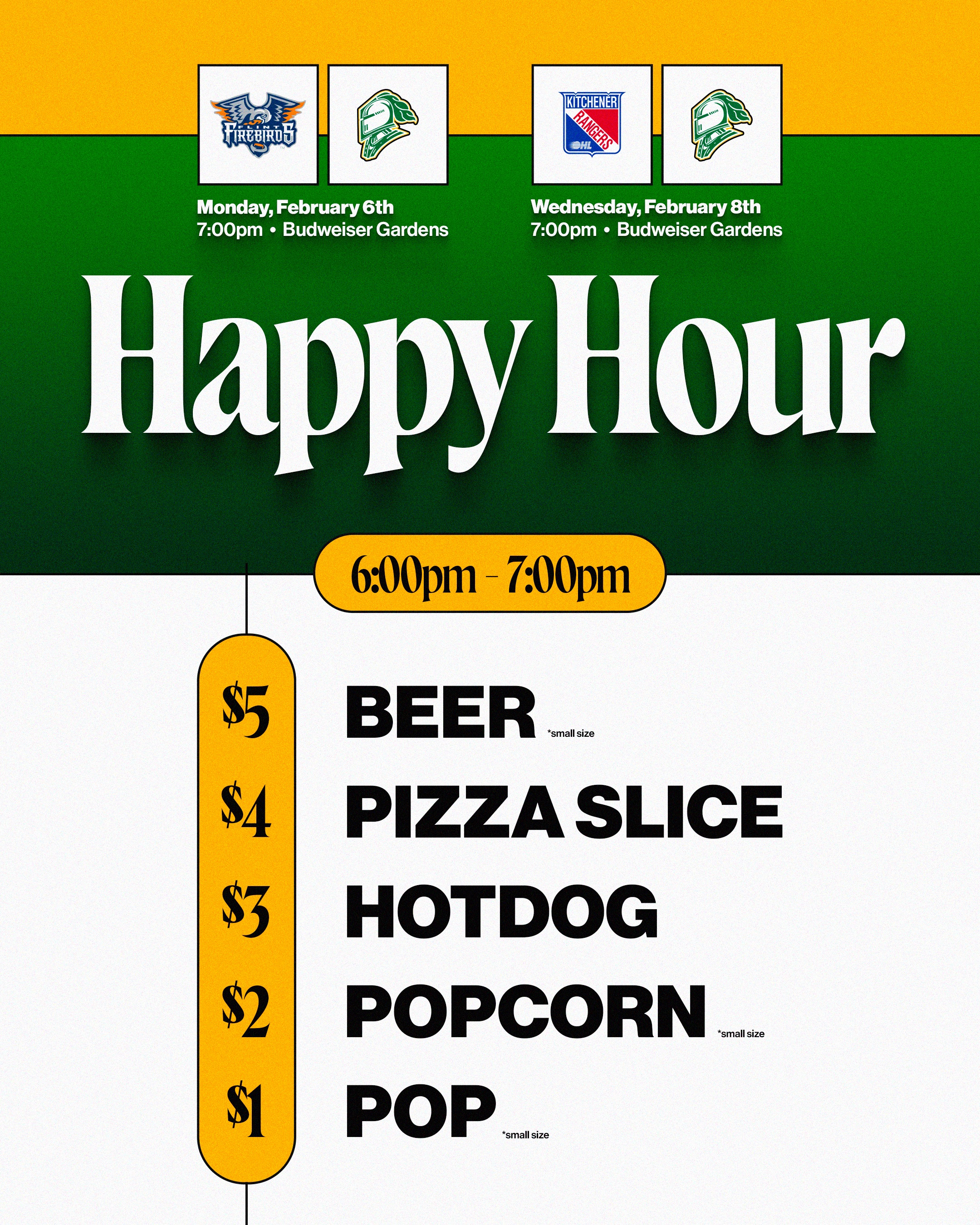 Firebirds happy cheap hour