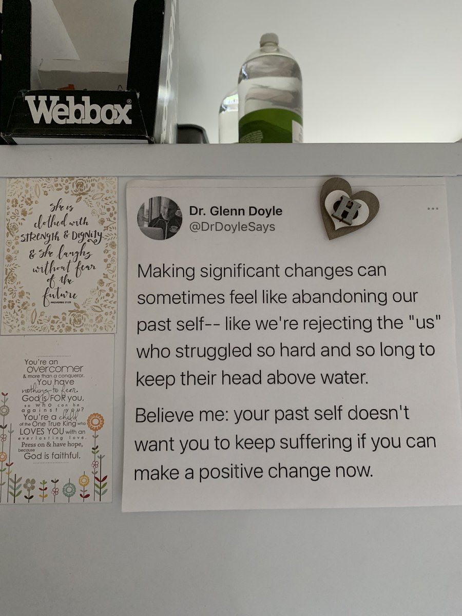Wisdom from <a href="/DrDoyleSays/">Dr. Glenn Patrick Doyle</a> - on the side of my fridge for over the last year. Reminds me to keep on keeping on with the journey toward healing I’m currently on. Even when it’s shitty.