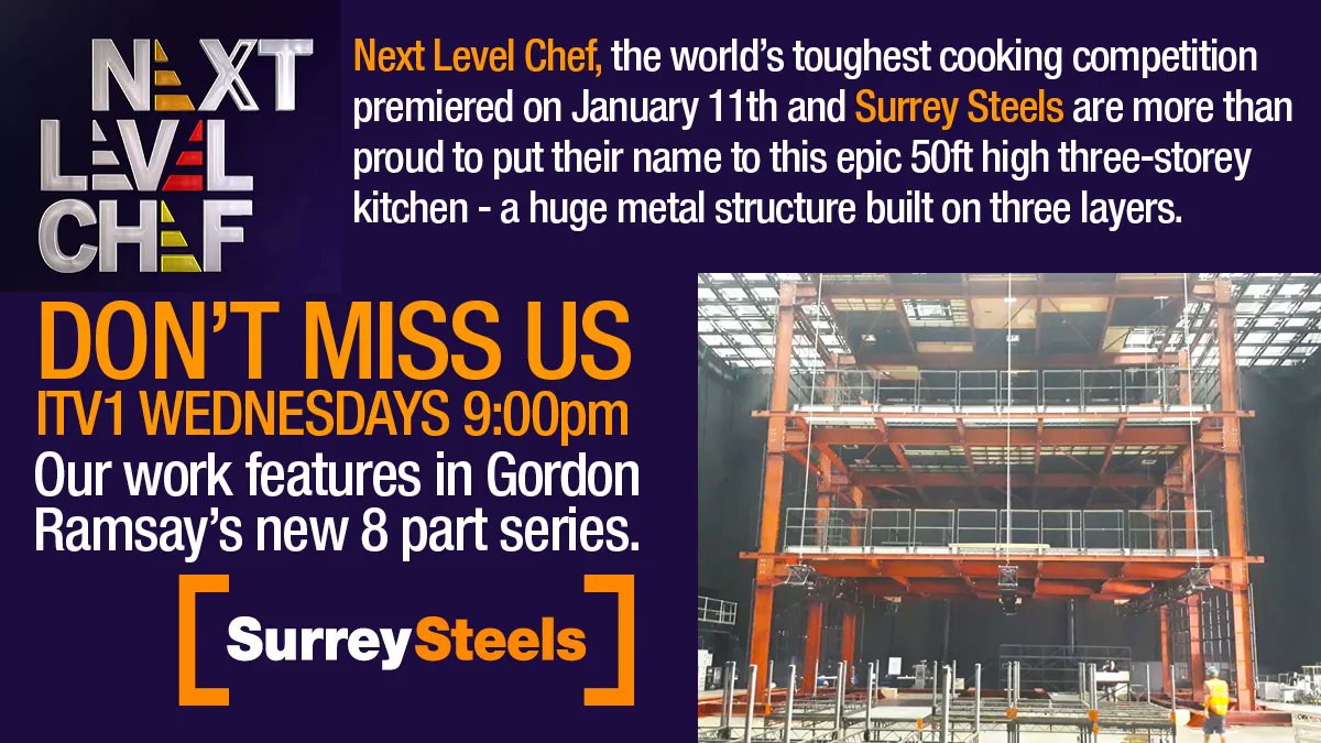 Surrey Steels are proud to have supplied this amazing 50ft high three-storey kitchen for Gordon Ramsay's brand new series Next Level Chef, the world’s toughest cooking competition.

#gordonramsay #nexylevelchef #cookingcompetition #steelstructures #steelstructure https://t.co/DZPx9C83pM