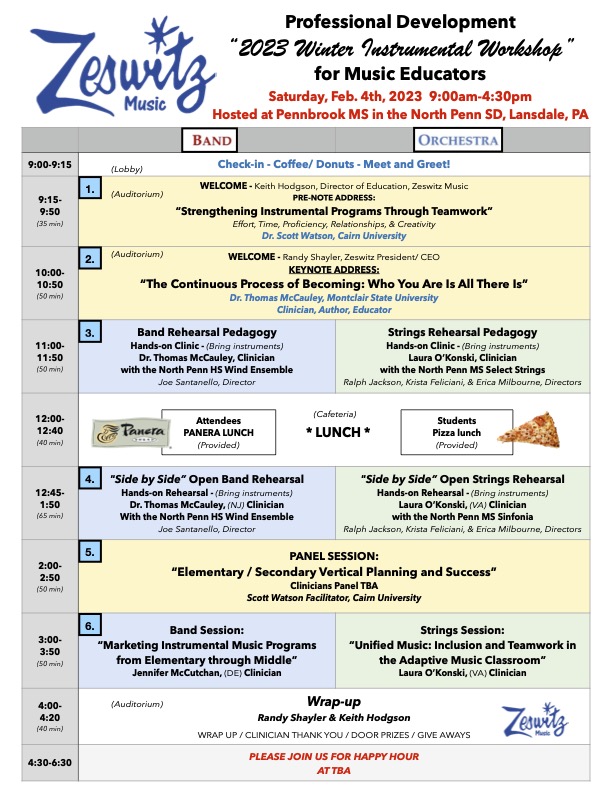 scott_watson's tweet photo. SE Pennsylvania Band/Strings Teachers - There's still time to register for this FREE PD day on 2/4 from @zeswitzmusic (lunch incl)!!
https://t.co/Vom1ix1bOT
#Act48 #MusicEdPD @PMEAstate #SeeYouThere https://t.co/ZU0cYs8Iqd