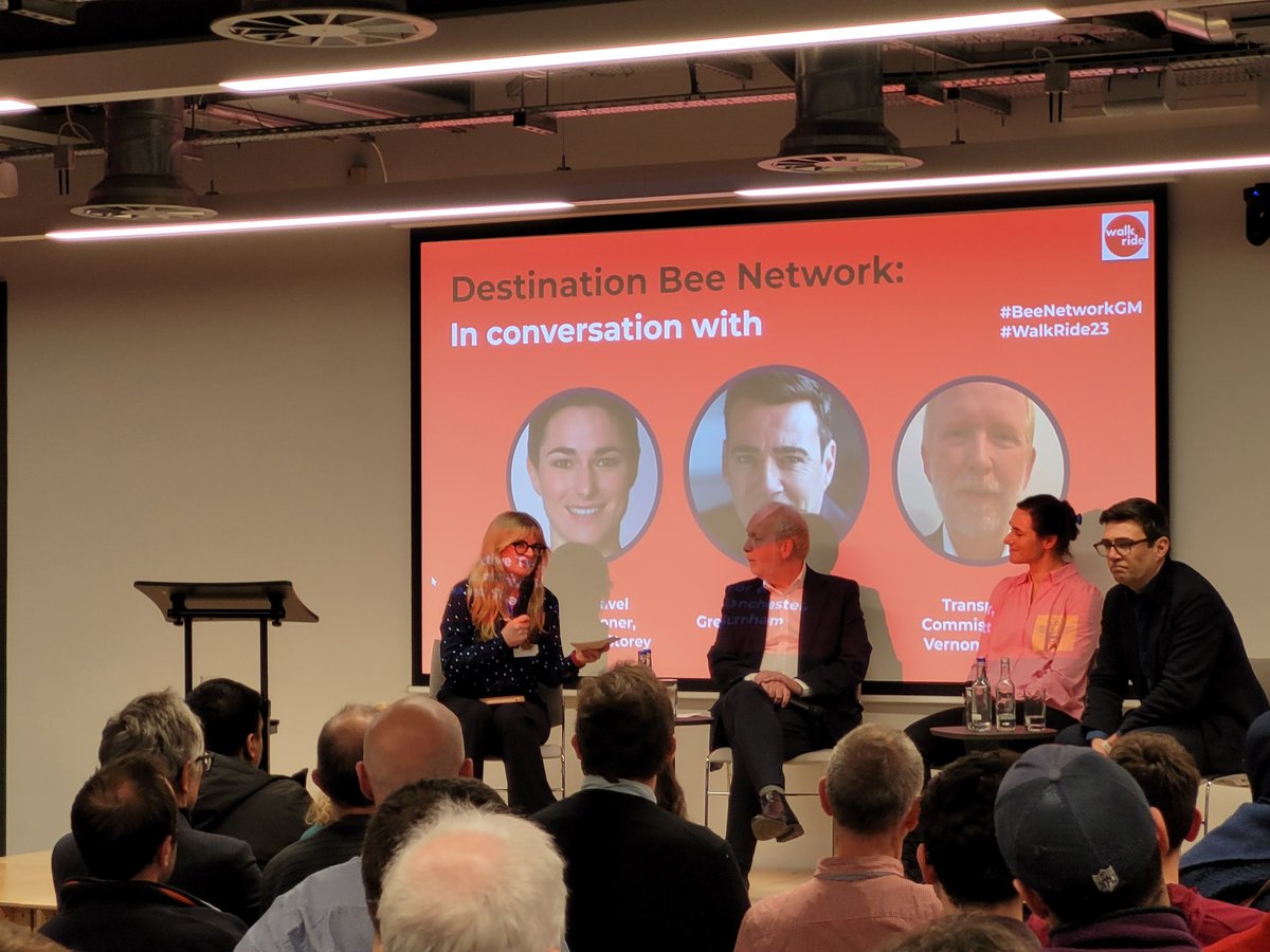 ride_walk's tweet photo. Listening to panel discussion on #BeeNetworkGM with @AndyBurnhamGM #WalkRide23. https://t.co/OgNchlPajA
