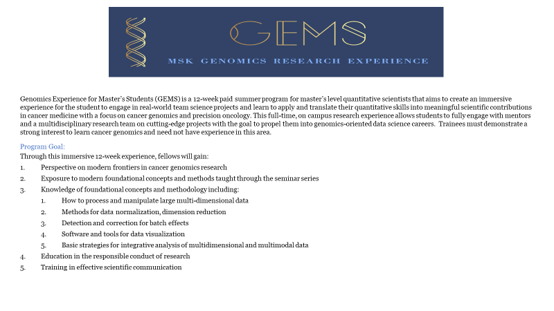 Memorial Sloan Kettering Biostatistics Service (@mskbiostats) on Twitter photo Take a look 👀 at our new PAID summer program for master's level biostatistics students in the Department of Epidemiology and Biostatistics <a href="/MSKCancerCenter/">Memorial Sloan Kettering Cancer Center</a>! Click the link to apply! 
mskcc.org/departments/ep… Take a look 👀 at our new PAID summer program for master's level biostatistics students in the Department of Epidemiology and Biostatistics <a href="/MSKCancerCenter/">Memorial Sloan Kettering Cancer Center</a>! Click the link to apply! 
mskcc.org/departments/ep…