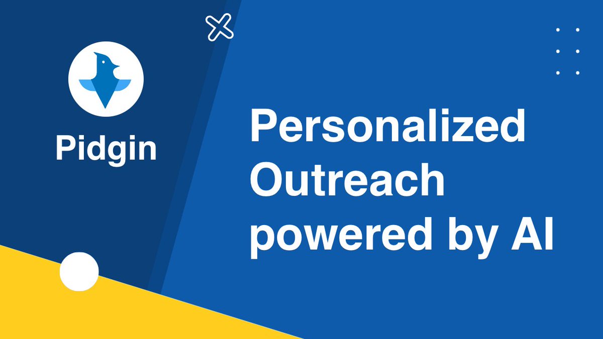 Meet my new project, <a href="/pidgin_ai/">Pidgin</a>! Most outreach messages feel too templated and impersonal. Pidgin helps you personalize outreach messages by using AI.