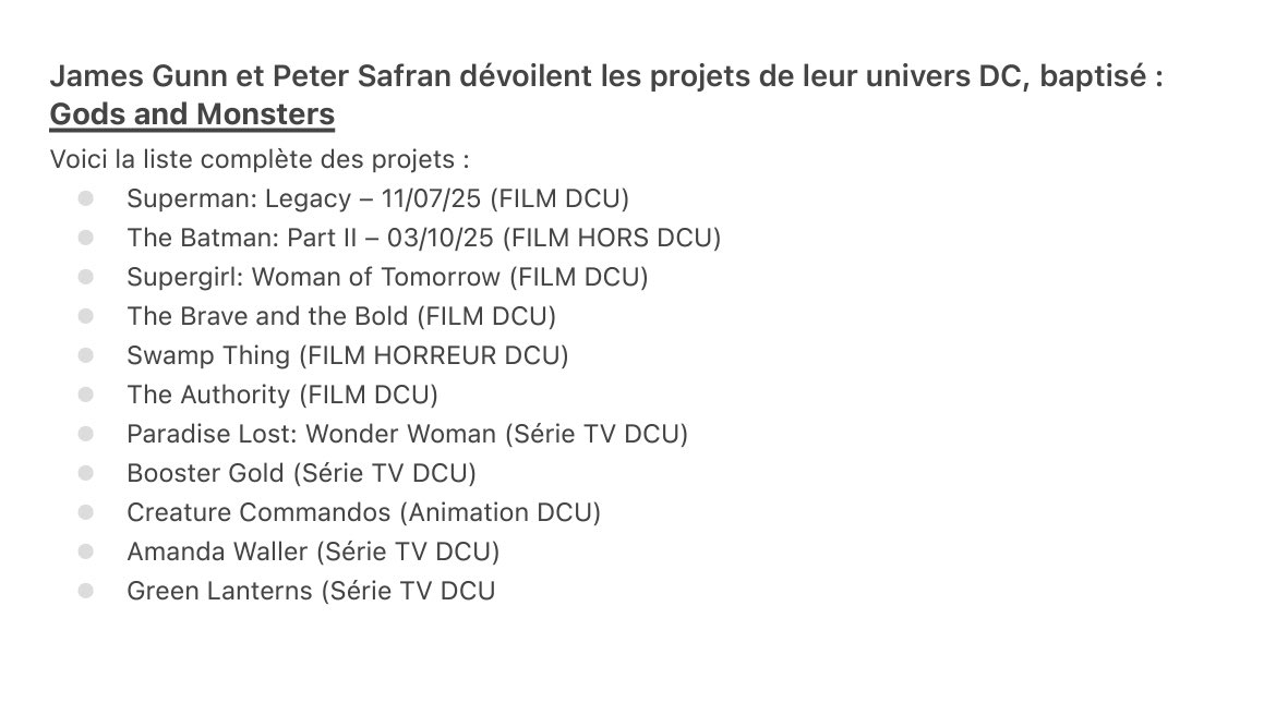 ALERTE INFO ! Le DCU de James Gunn & Peter Safran se dévoile ! « Gods & Monsters » #DCStudios #DCU #Batman #dccomics #DCCommunity