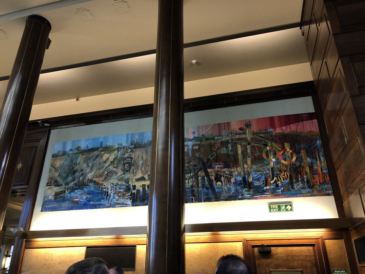 Cllr <a href="/KidmanClaire/">Claire Kidman</a> has asked Leader Cllr Alan Waters about ‘Climate Mural for Our Times’, which is on display in the council chamber.

💬 Cllr Waters: “We hope that it will not only help focus minds in the council chamber, but reach new audiences across Norwich.”