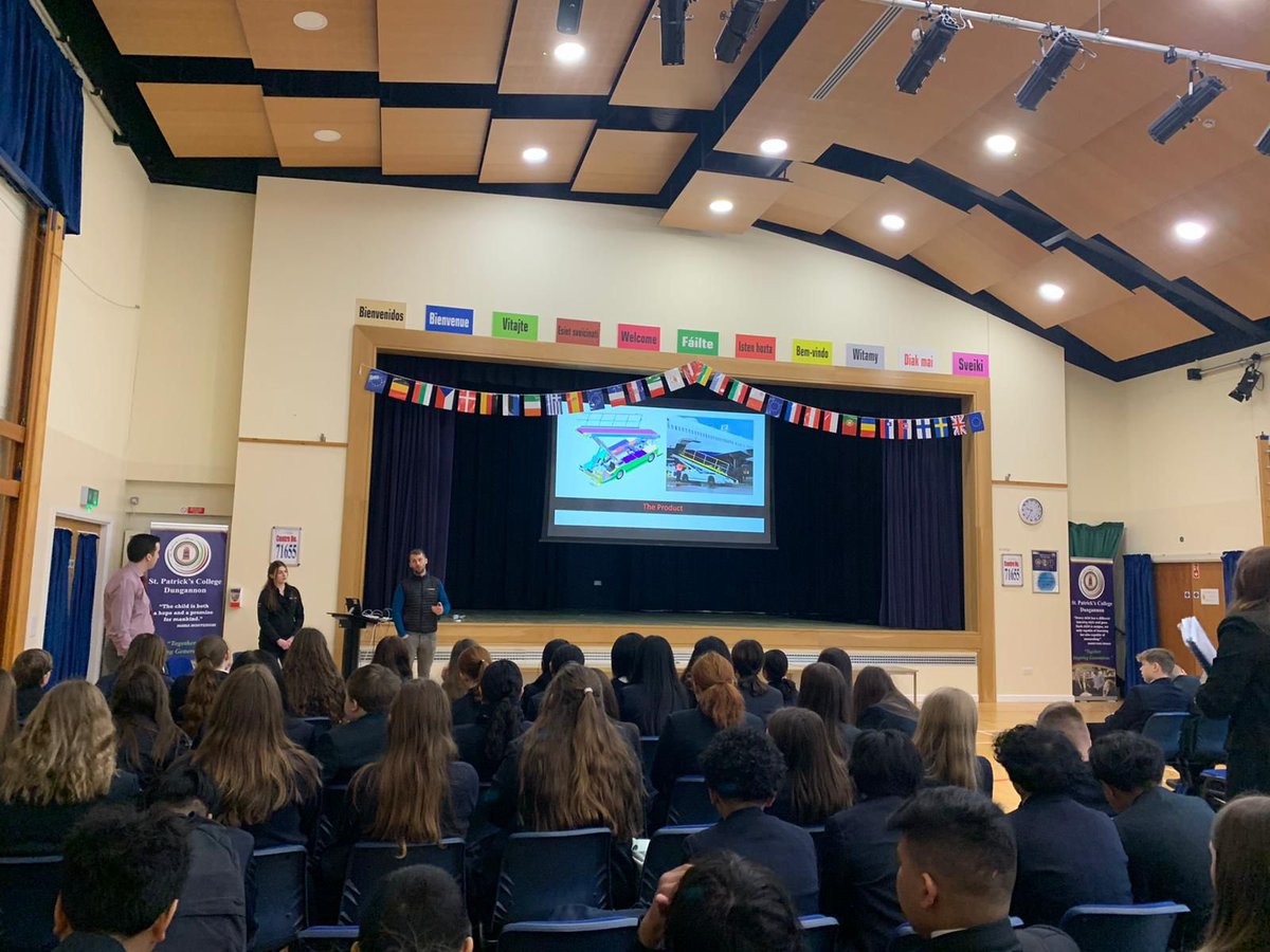 Thanks to Dermot and Laura from <a href="/MALLAGHAN_GROUP/">Mallaghan</a> who visited today to launch the Year 9 advertising project. Year 9 pupils will now create a marketing campaign for a new product soon to be released by Mallaghan! We look forward to seeing all your great ideas!