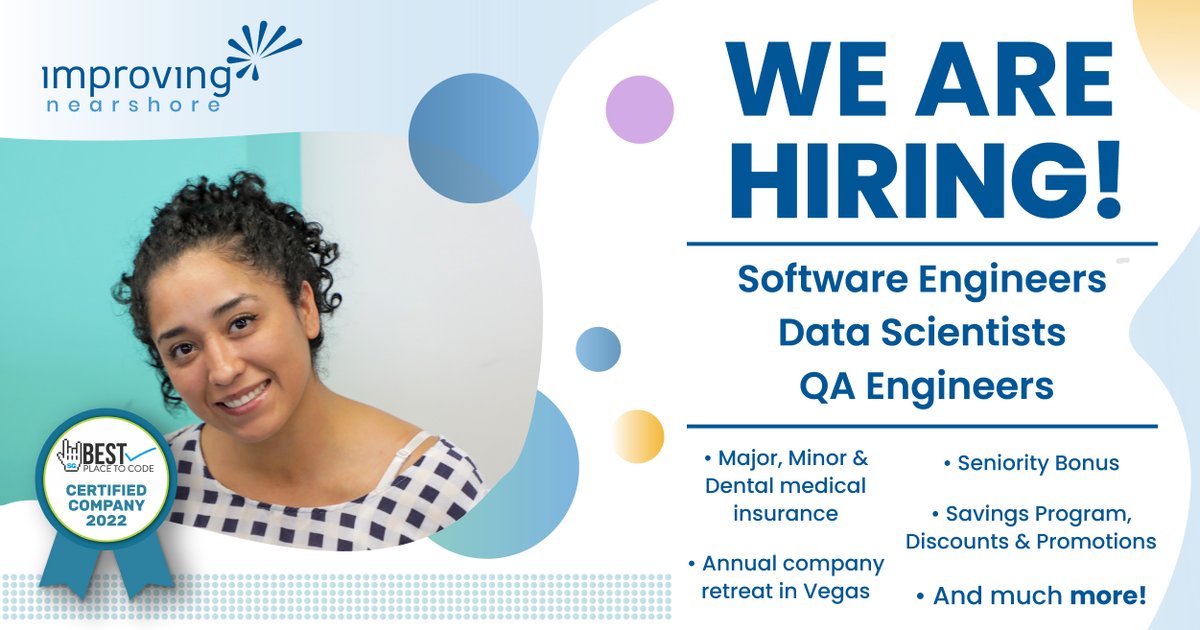 ImprovingMxJobs's tweet image. Join our team of developers and start working on international projects!
🧑‍💻 Software Engineers.
📍Anywhere in Mexico.
🔗  hubs.li/Q01zQnwD0

#ImprovingNearshore #NetDevelopers #DevOps #QAAutomation #Developers #Engineers #Hiring #OpenPositions