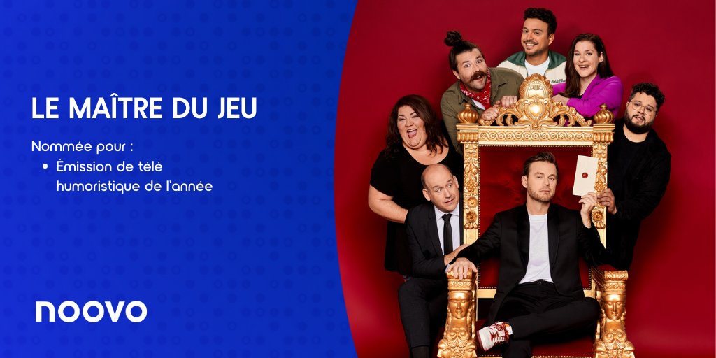 Noovo (@noovo_ca) on Twitter photo Félicitations à toute l'équipe de Le maître du jeu pour sa nomination au Gala Les Olivier ! 💙
#maitredujeu #noovo #galalesolivier <a href="/ProdKOTV/">KOTV</a> @ZeMorissette <a href="/iCiMorency/">Christine Morency</a> <a href="/MatthieuPepper/">Matthieu Pepper</a> <a href="/evogabo/">Côté Eve</a> <a href="/jo_corm/">Jo Cormier</a> <a href="/Mehdi_Bousaidan/">Mehdi Bousaidan</a> Félicitations à toute l'équipe de Le maître du jeu pour sa nomination au Gala Les Olivier ! 💙
#maitredujeu #noovo #galalesolivier <a href="/ProdKOTV/">KOTV</a> @ZeMorissette <a href="/iCiMorency/">Christine Morency</a> <a href="/MatthieuPepper/">Matthieu Pepper</a> <a href="/evogabo/">Côté Eve</a> <a href="/jo_corm/">Jo Cormier</a> <a href="/Mehdi_Bousaidan/">Mehdi Bousaidan</a>