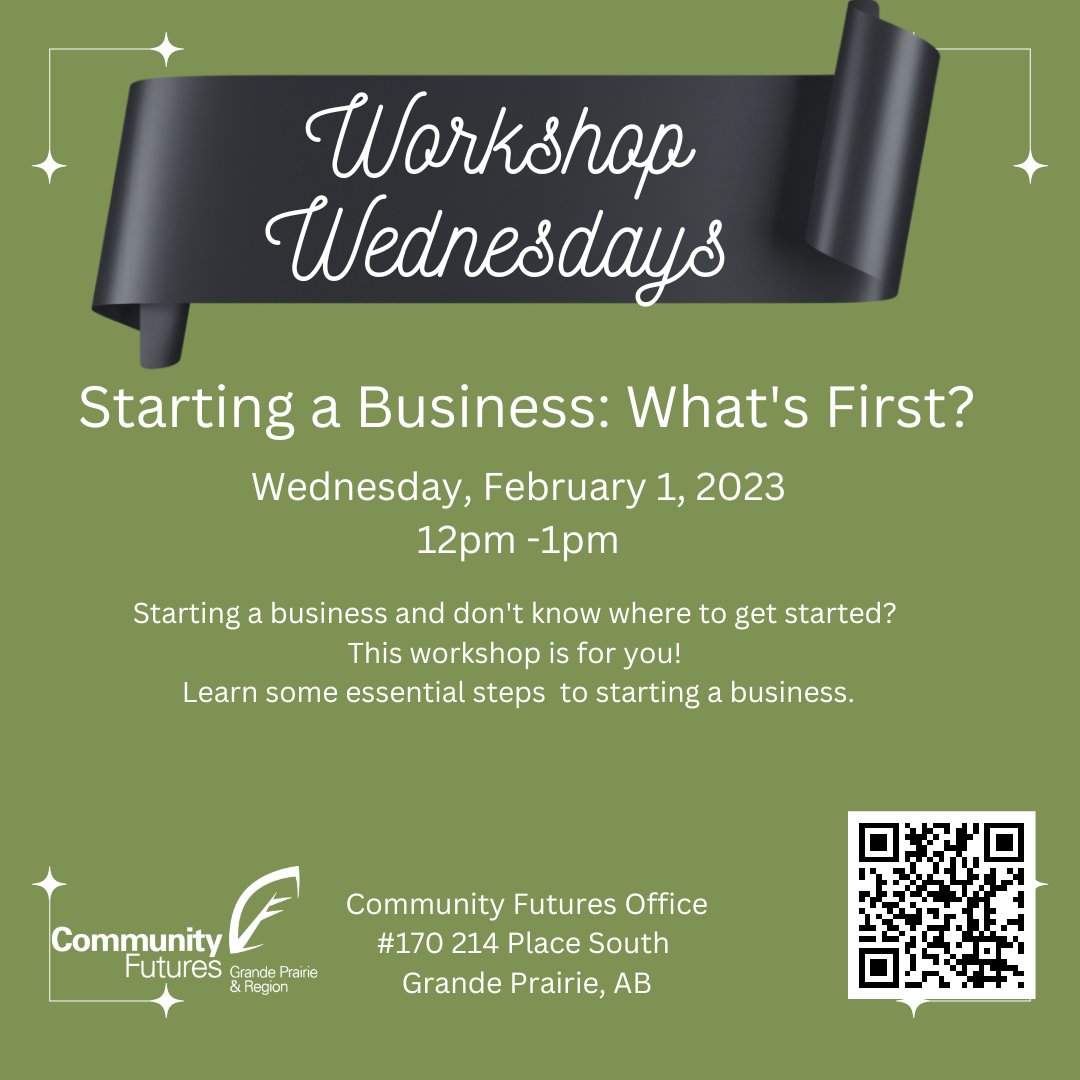 Tomorrow is Workshop Wednesday!! 
Are you starting a business and not sure where to start? This one may be for you! Did we mention this workshop is FREE? Sign up here: 
eventbrite.ca/e/469228534177