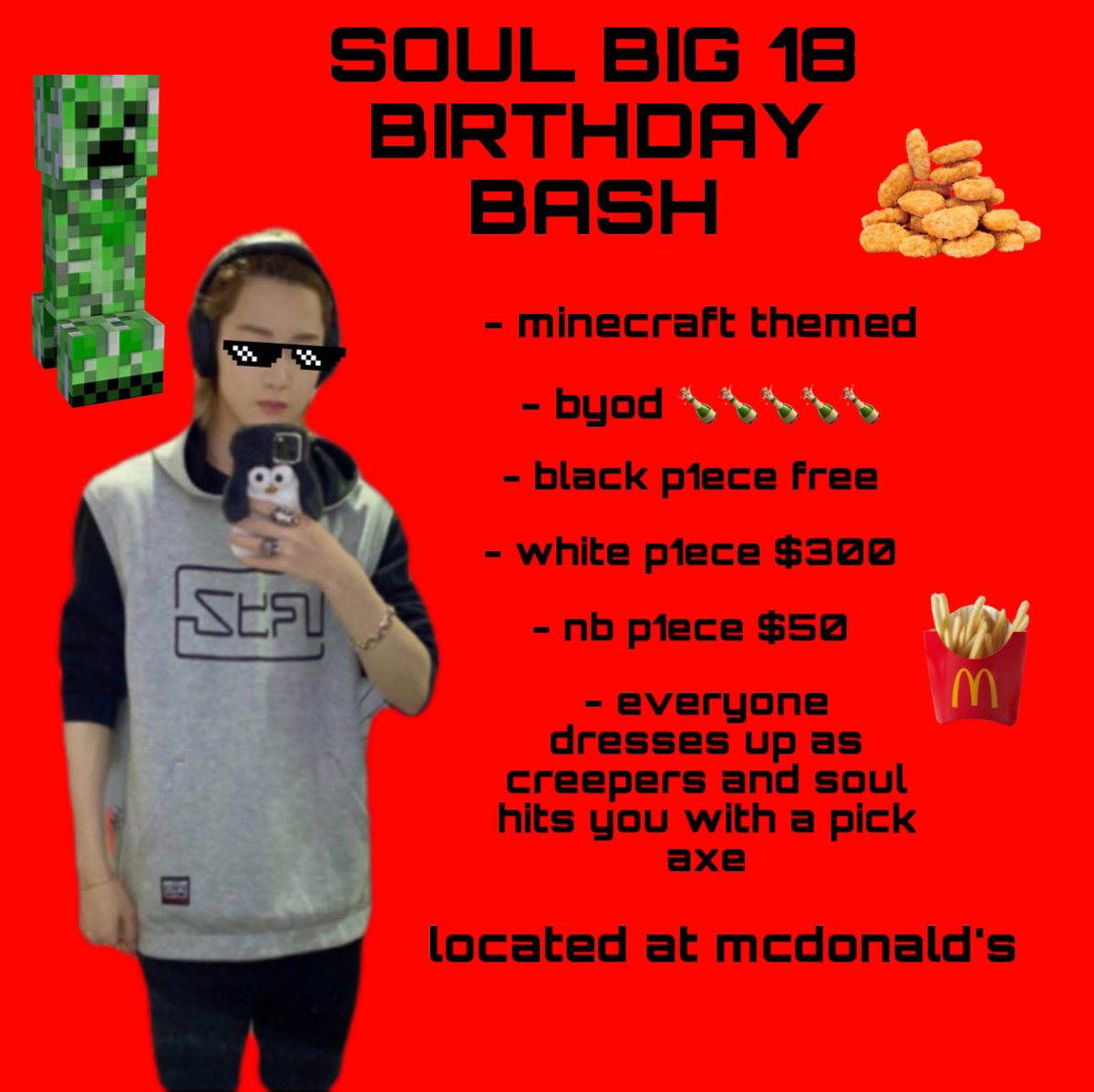 shotasdarling's tweet photo. SOULS 18TH BDAY BASH https://t.co/OtzlpzlBY4