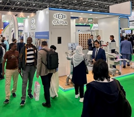 CapsaHealthcare's tweet image. Capsa’s exhibit at #ArabHealth2023 opening day was buzzing! High interest in our new Tryten virtual care carts, RoboWall 24/7 Rx delivery kiosk, and Trio point-of-care #mobilecomputing.
#pharmacyautomation #digitalhealth #healthtech