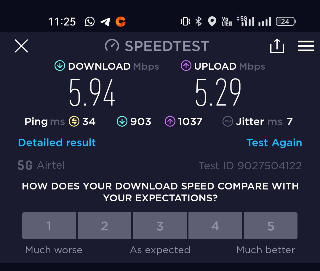 utkarsh2993's tweet photo. @Airtel_Presence WHAT A 5G Speed Airtel Have. https://t.co/PhK7pqKJmo