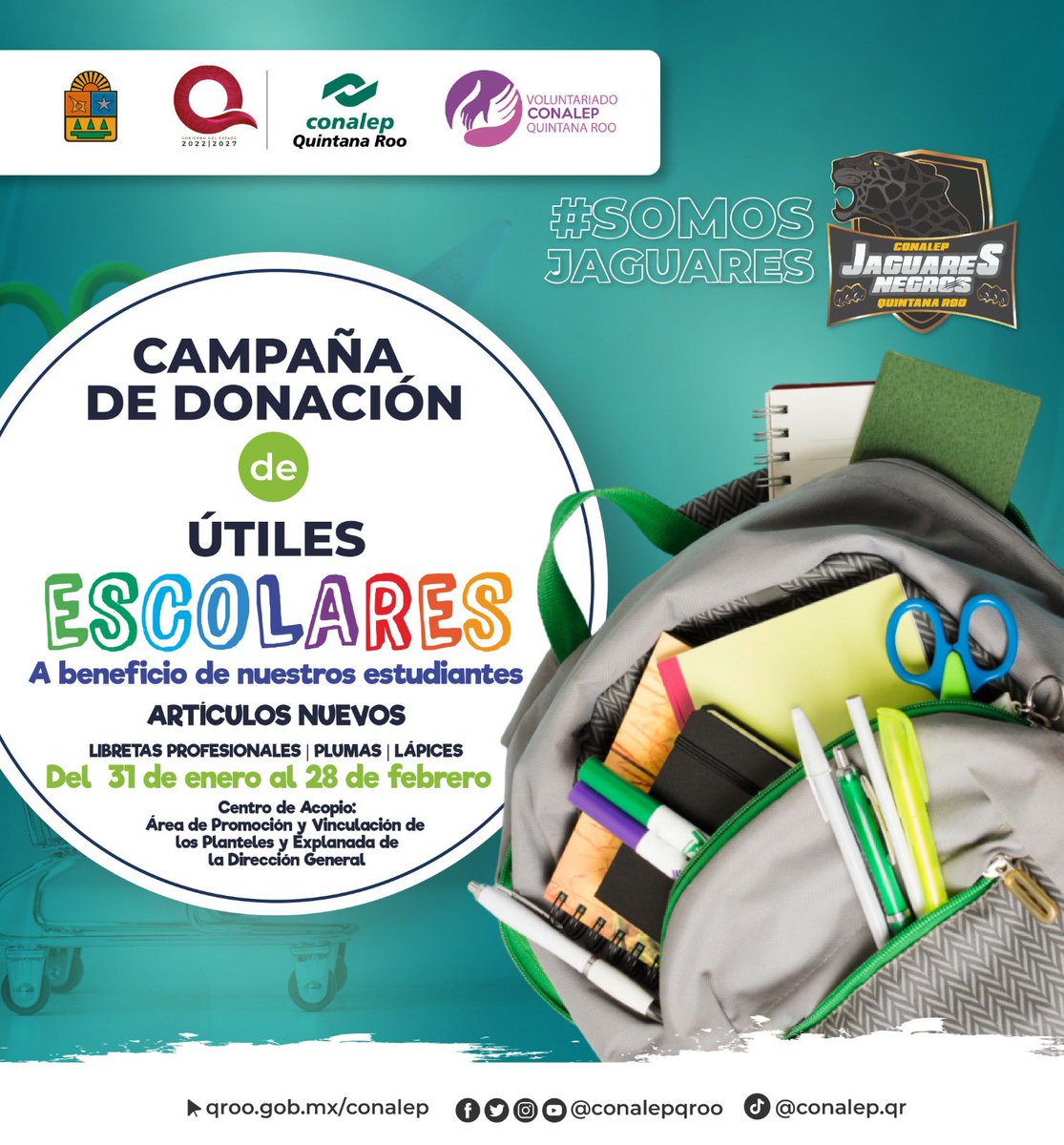 𝗨́𝗻𝗲𝘁𝗲 𝗮 𝗹𝗮 𝗖𝗮𝗺𝗽𝗮𝗻̃𝗮 𝗱𝗲 𝗗𝗼𝗻𝗮𝗰𝗶𝗼́𝗻 𝗱𝗲 𝗨́𝘁𝗶𝗹𝗲𝘀 𝗘𝘀𝗰𝗼𝗹𝗮𝗿𝗲𝘀 𝗱𝗲𝗹 𝟯𝟭 𝗱𝗲 𝗲𝗻𝗲𝗿𝗼 𝗮𝗹 𝟮𝟴 𝗱𝗲 𝗳𝗲𝗯𝗿𝗲𝗿𝗼, con tu donación ayudas a nuestros estudiantes más vulnerables a obtener herramientas para seguir con sus estudios‼️ 📒✏️🖊️