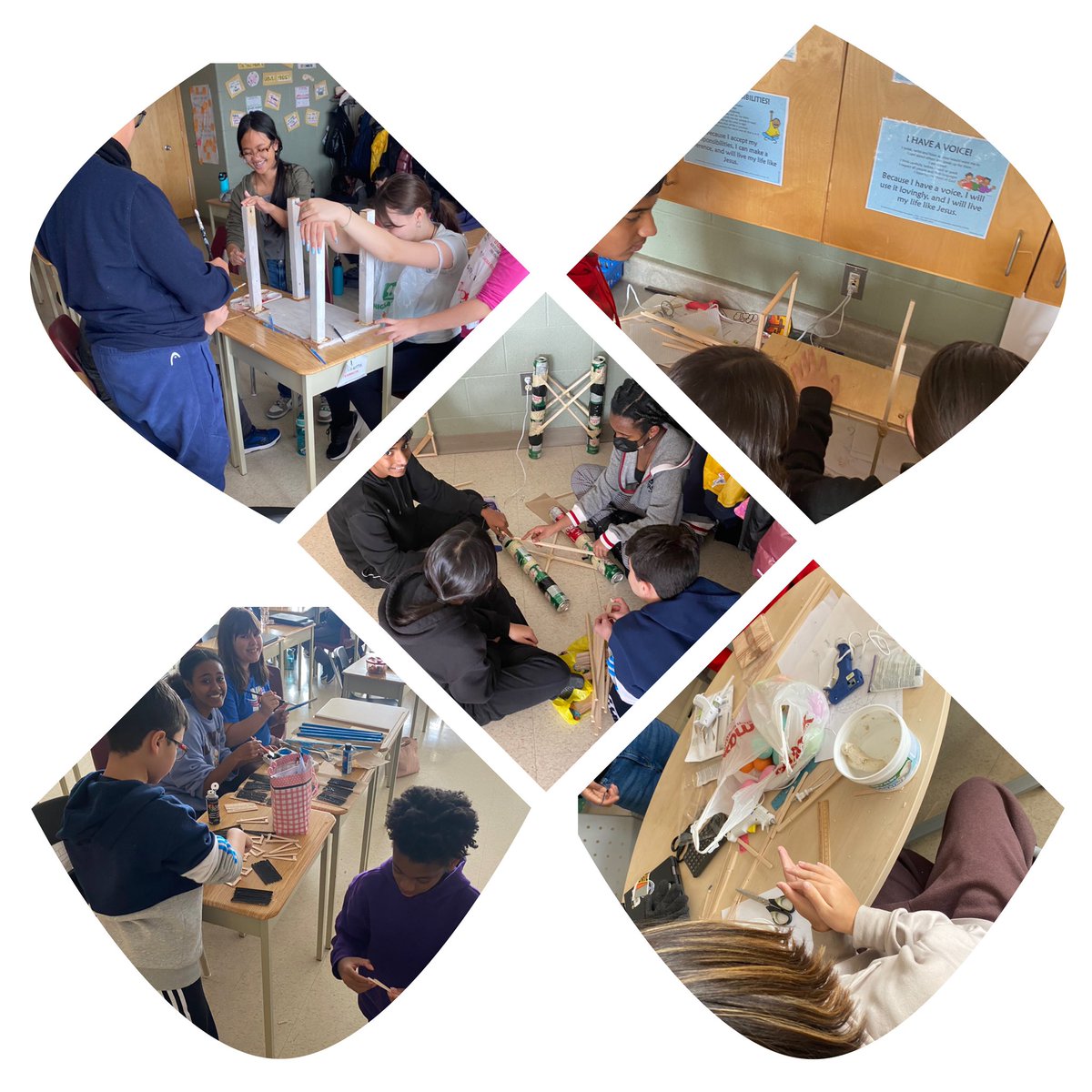 Teamwork at its finest! These grade 7’s are having a great time collaborating to build the strongest structure to end off our science unit…<a href="/StVeronicaDP/">St.Veronica</a> can’t wait to see your final products!