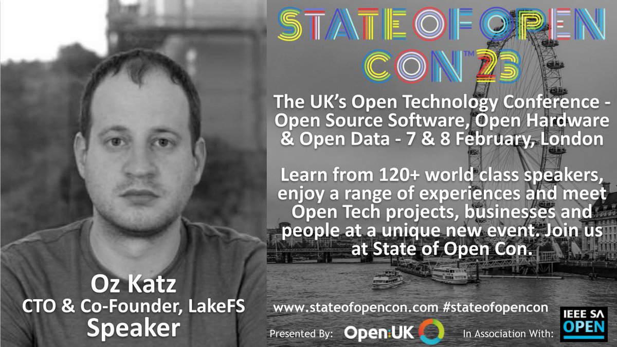 openuk_uk's tweet image. We are very excited to have @ozkatz100, @lakeFS, join us at #stateofopencon for the Open Data Track. Two weeks to go! Do you have your ticket? Register here: stateofopencon.com/tickets/