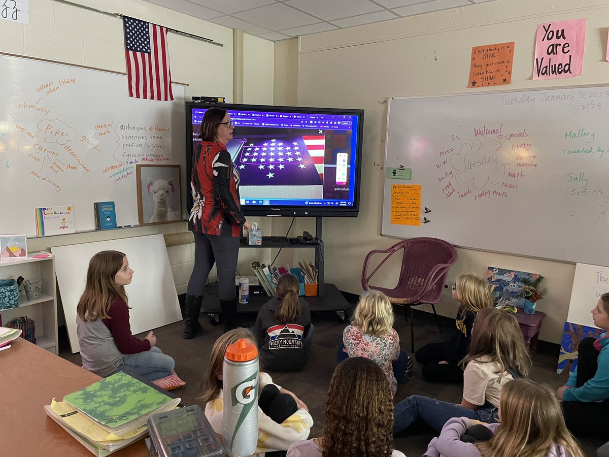 kathrynadrake's tweet photo. @ghschools @ghapspeach Feeling joyful to have our BOE leader Nichol Stack catch all the good things around Team Peach today! She even joined in a math talk! Thank you, Nichol! #growingmathematicians #invest #successforall https://t.co/keNf3iZb49