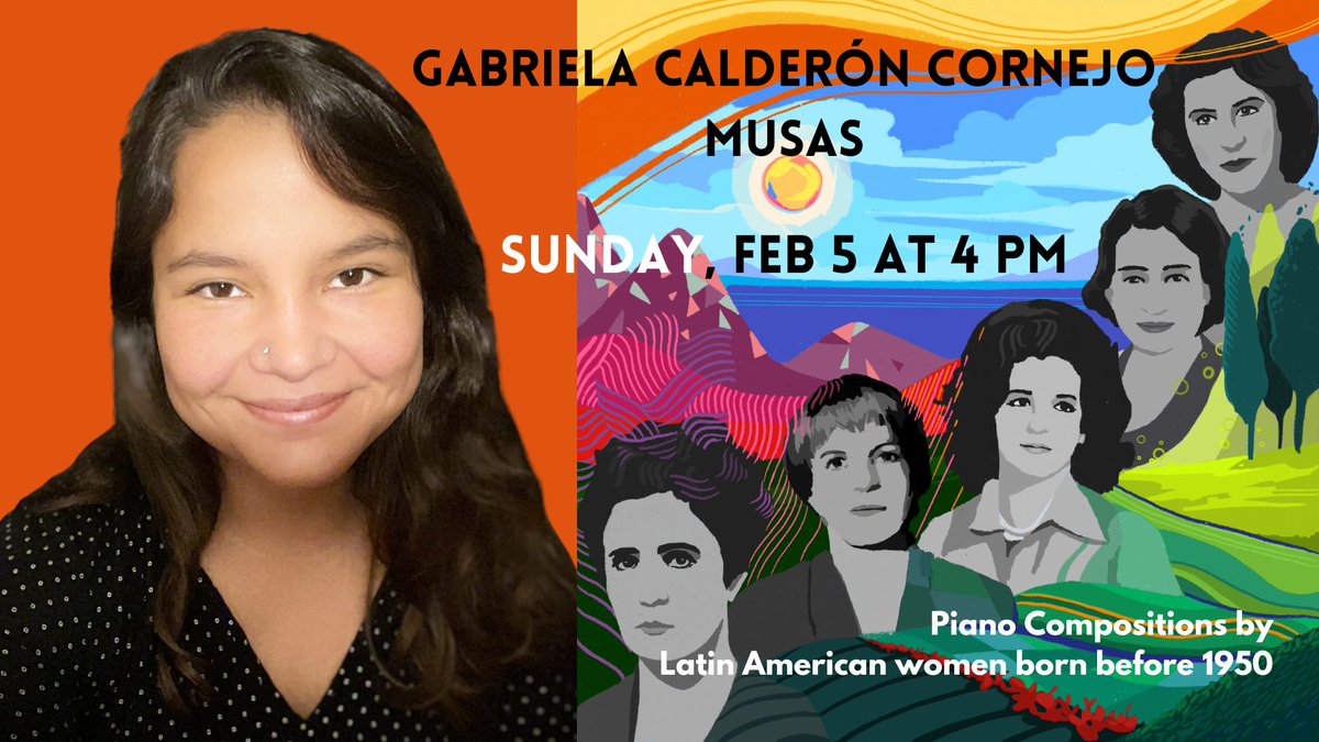 Old1stConcerts's tweet photo. ✨ UP NEXT ✨

Dr. Gabriela Calderón Cornejo plays an enlightening piano performance with commentary on the anthology Musas, which strives to uncover and celebrate a collection of powerful compositions written by Latina women born before 1950. 

🎟️ https://t.co/YEPUTbZlcD 🎟️ https://t.co/9HfbB8ulOY