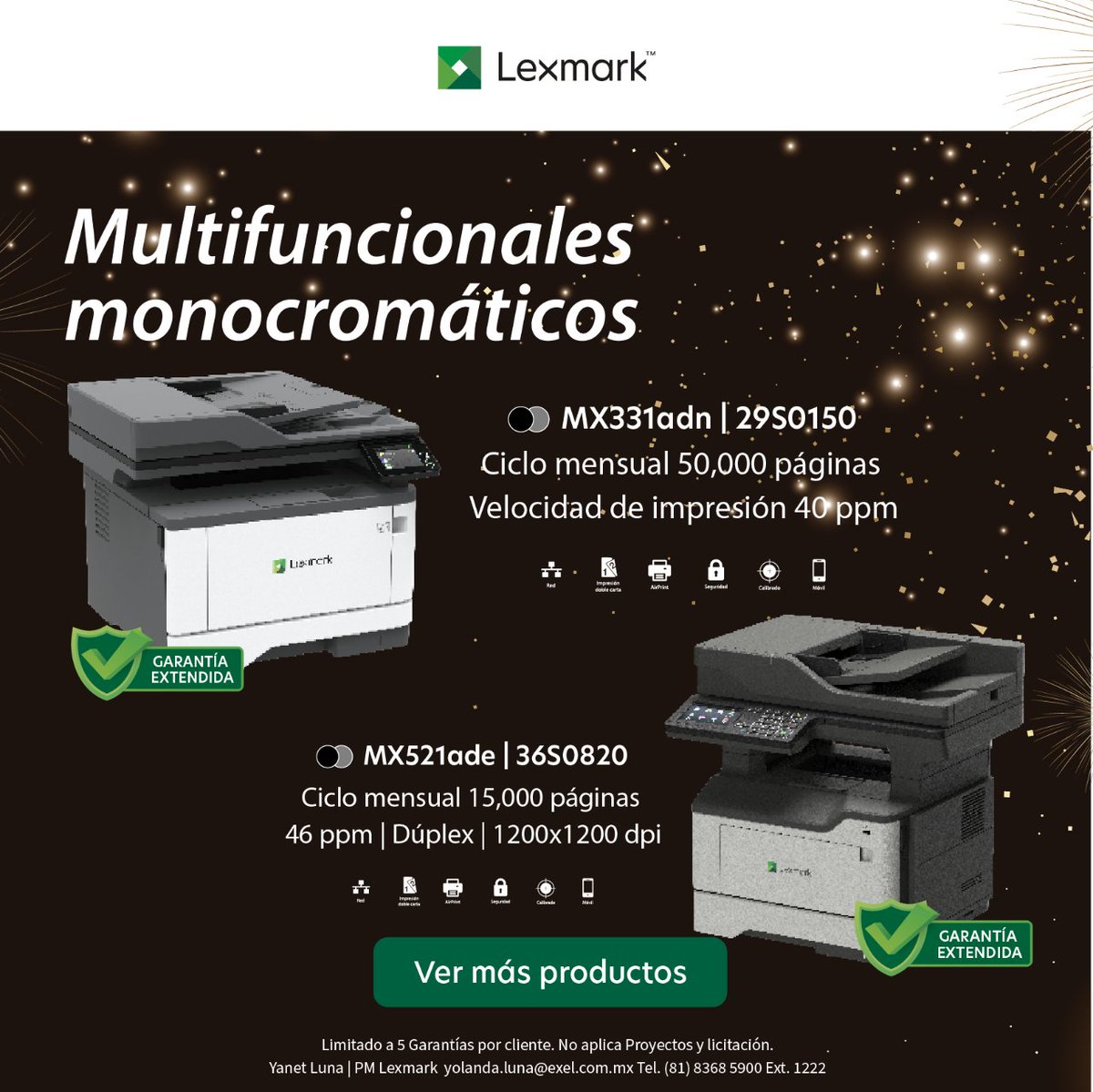 Obtén la mejor innovación multifuncional con los dispositivos monocromáticos MX331adn y MX521ade de Lexmark 🖨

Disponibles en XL Store: 🔗 cutt.ly/Multifuncional…

#Tecnología #Lexmark #ExeldelNorte