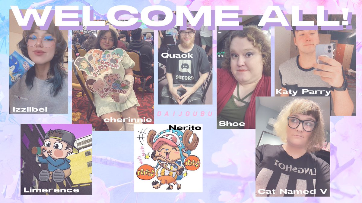 Daijoubu_GG's tweet photo. 2023 is our year.
New members, new goals.

Please welcome to the djb family..!

🌸 @Nerito_TMW 
🌸 @marchettichris2 
🌸 @just_limerence 
🌸 @Shoe245 
🌸 @CatNamed_V 
🌸 @milkche_ 
🌸 @izziibel 
🌸 @katyxparry 

#keepitdjb🌸 https://t.co/Focrp4PfxF