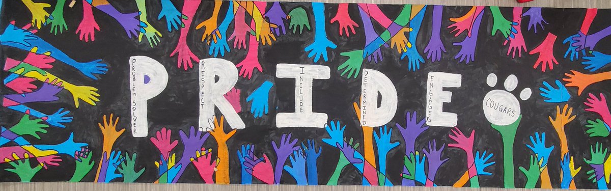 McGregorStudio's tweet photo. McGregor artists recently participated in the Global #TravelingMural Project. After creating a 10 ft mural, sections were traded with other schools and reassembled to create a mural celebrating creativity &amp; collaboration. @RCS_McGregor @rochcommschools https://t.co/lDASSUDemQ